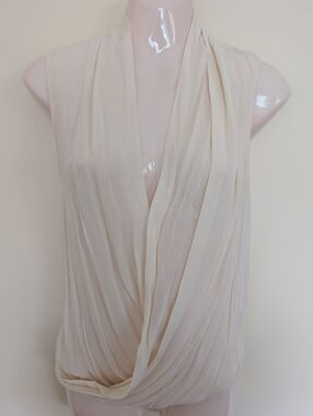 Aritzia T.Babaton Silk Chiffon Sheer Sleeveless Top XXS Cream